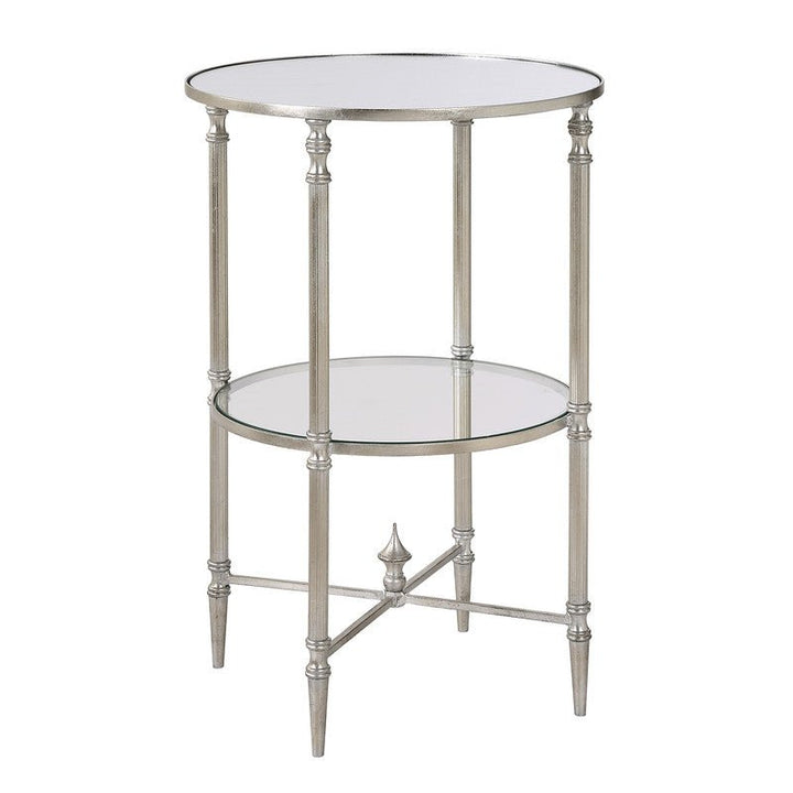 Henzler 40 W x 63 H x 40 D Silver Round Accent Table with Mirror Top