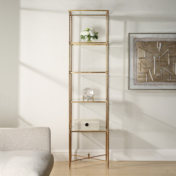 Henzler 50 W x 203 H x 40 D Gold 5 Shelfs Etagere