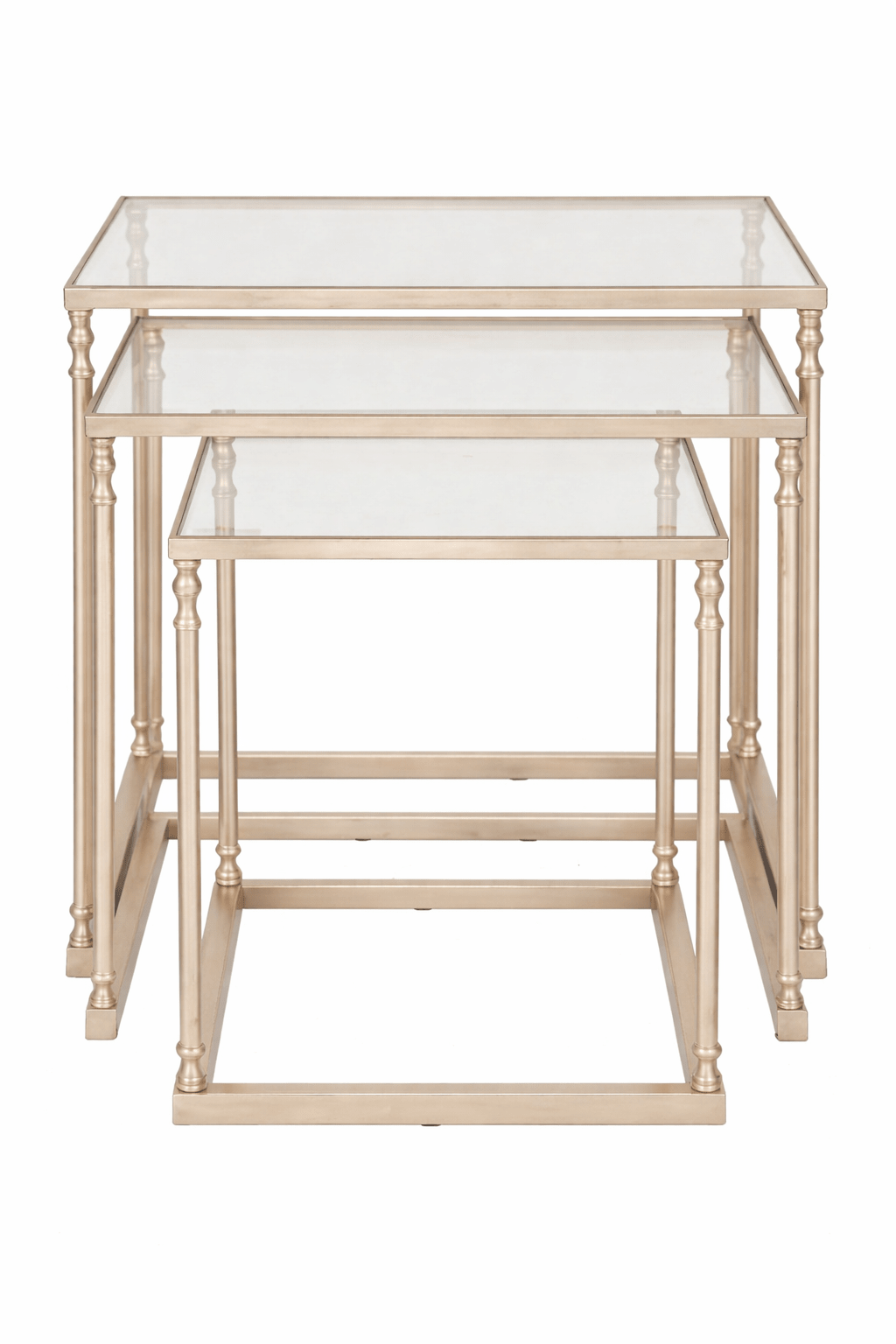 Henzler 62 W x 46 H x 63 D Champagne Nesting Nesting Table with Mirror Top