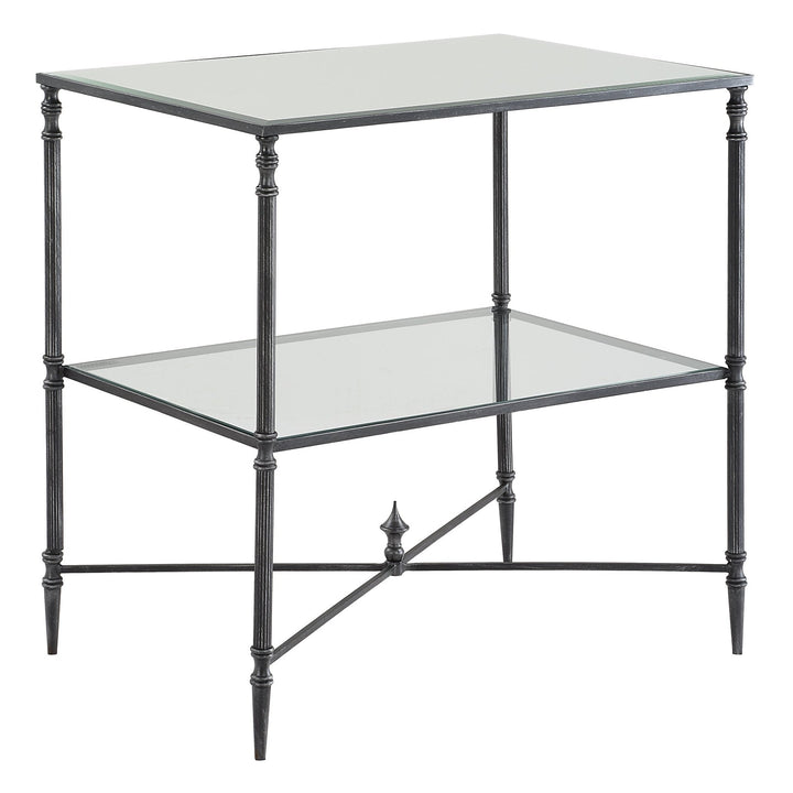 Henzler 65 W x 66 H x 45 D Black Rectangle End Table with Beveled Top