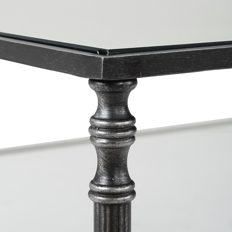 Henzler 91 W x 48 H x 91 D Black Square Coffee Table with Mirror Top