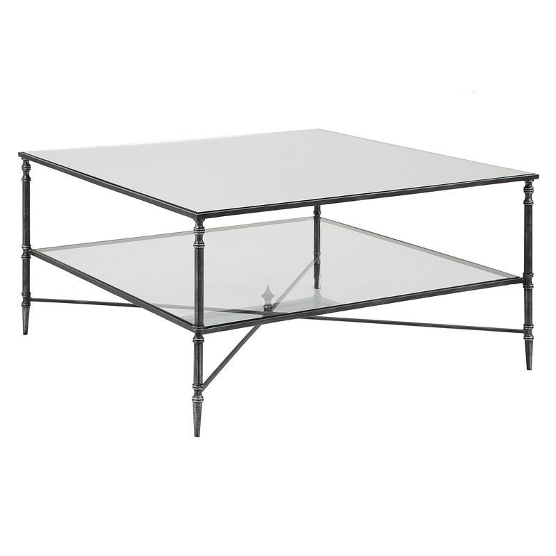Henzler 91 W x 48 H x 91 D Black Square Coffee Table with Mirror Top