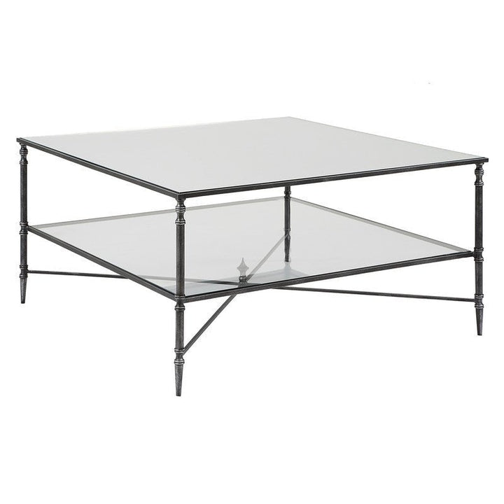 Henzler 91 W x 48 H x 91 D Black Square Coffee Table with Mirror Top