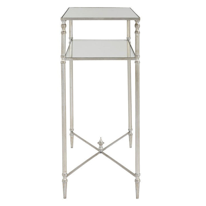 Henzler 91 W x 83 H x 35 D Silver Rectangle Console Table with Mirror Top