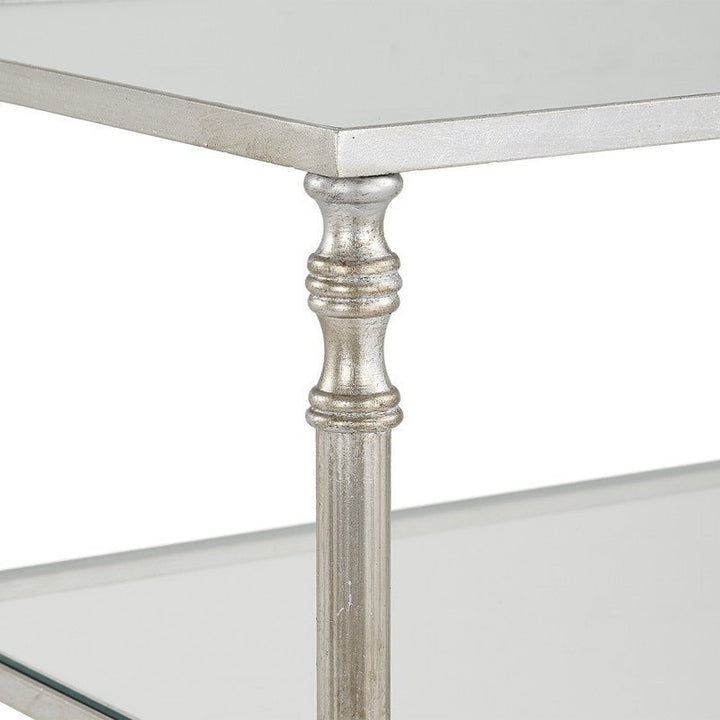 Henzler 91 W x 83 H x 35 D Silver Rectangle Console Table with Mirror Top