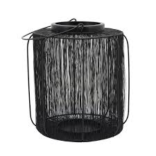 METAL 15" WIRE LANTERN, BLACK