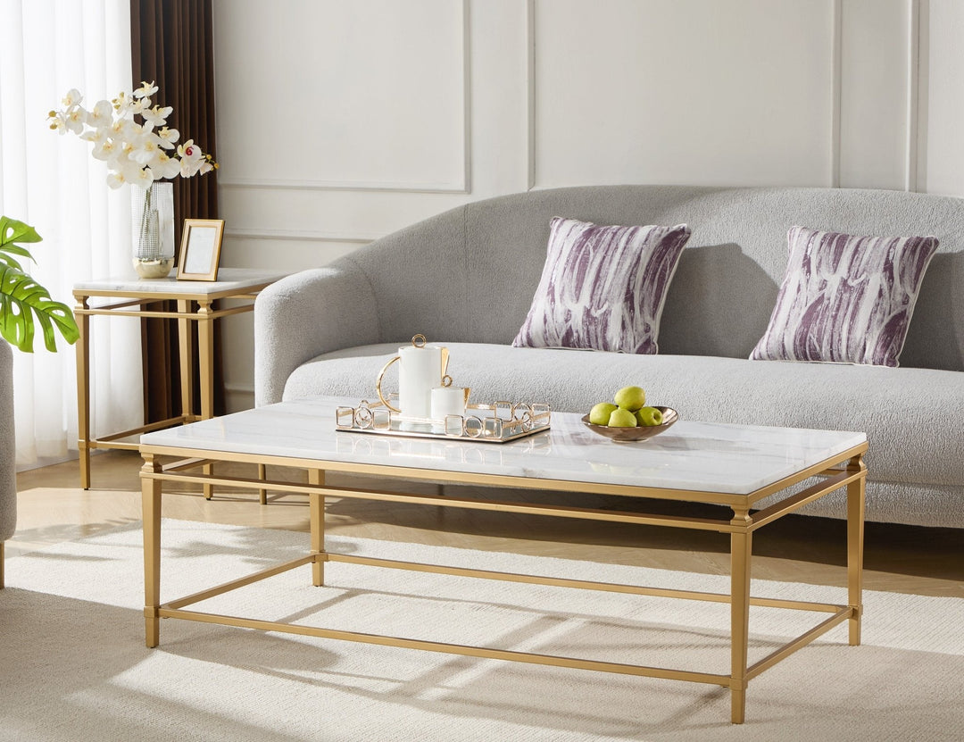 Imperium Rect Marble Coffee Table Gold