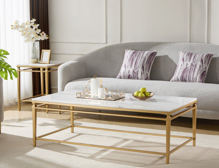 Imperium Rect Marble Coffee Table Gold