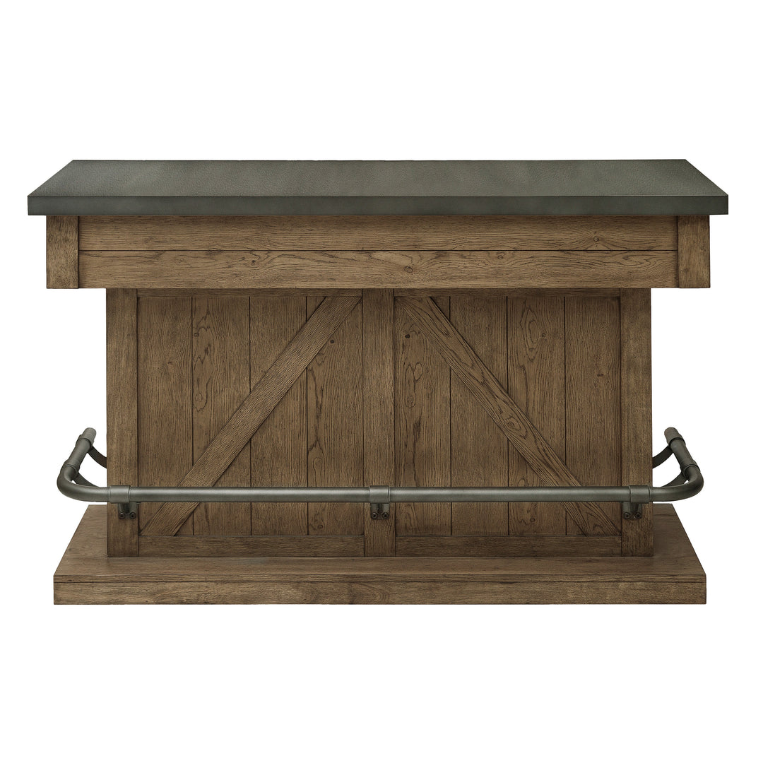 Lt Oak & Metal Top Bar