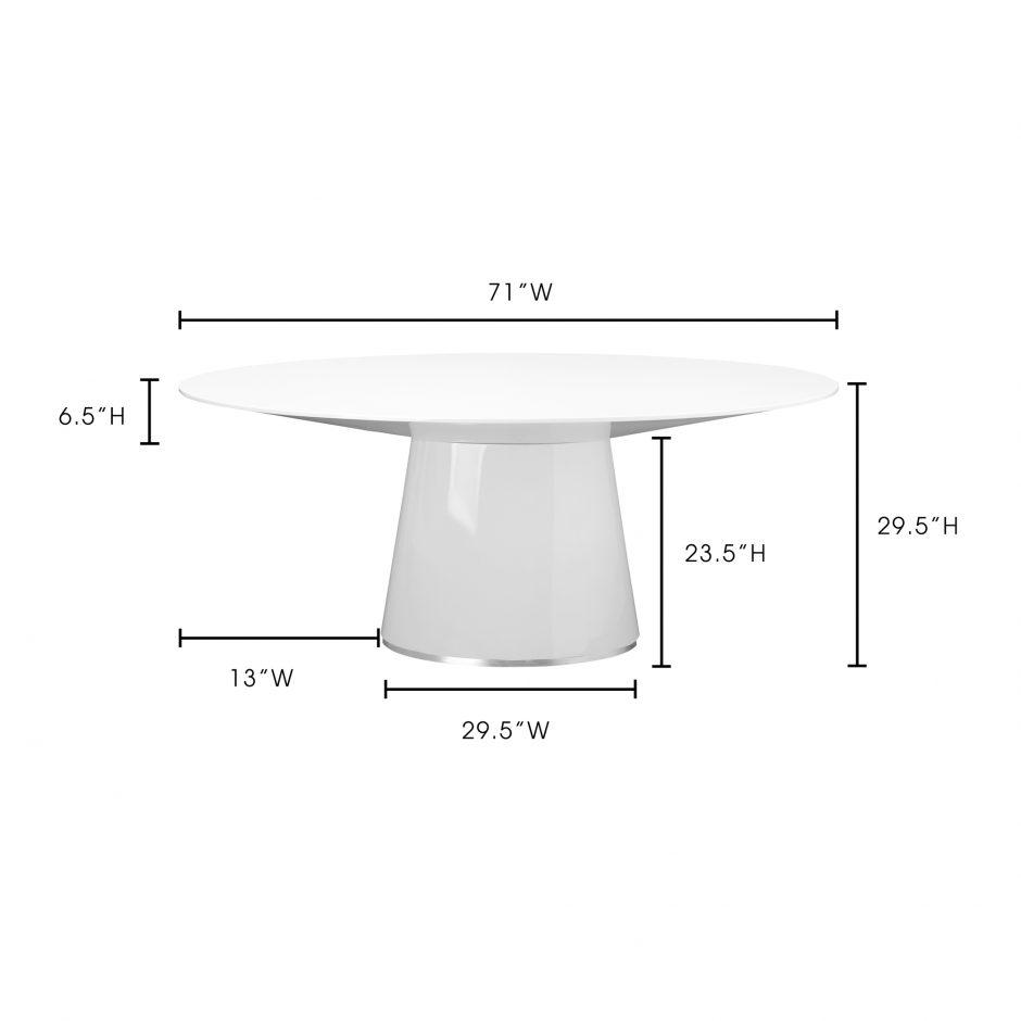 Otago Oval Dining Table White