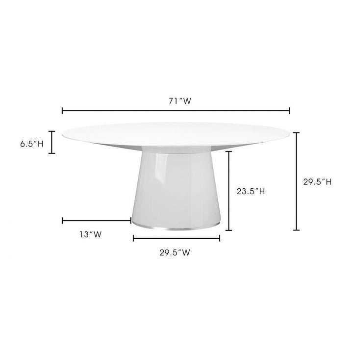 Otago Oval Dining Table White