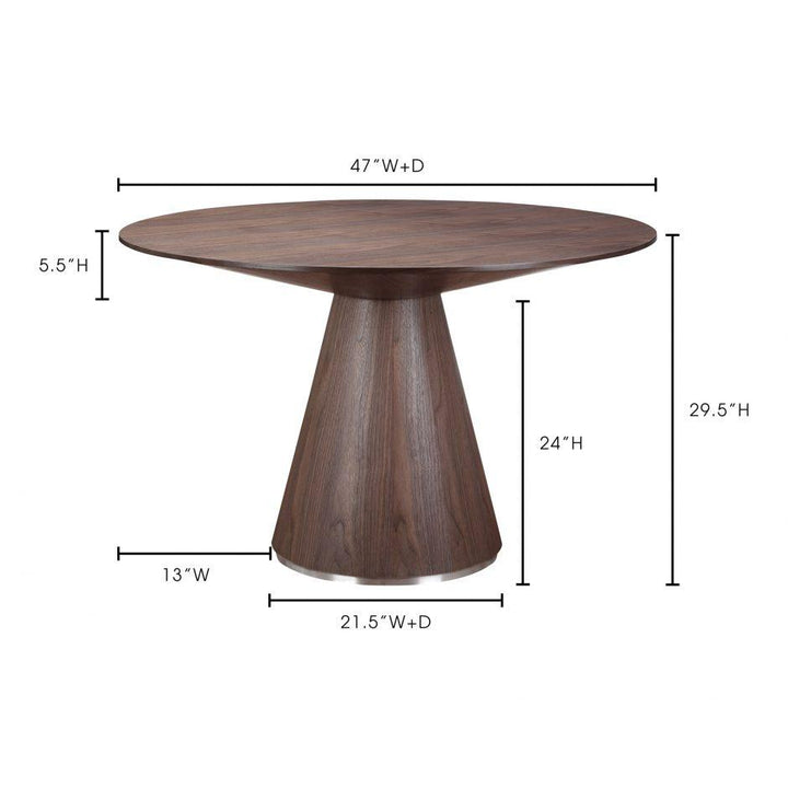 Otago Dining Table Round Walnut