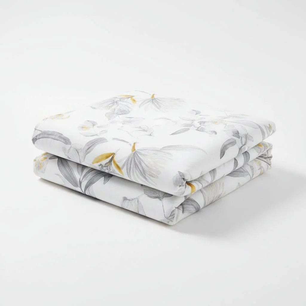 Leaf Pattern White Bedding Set-KING