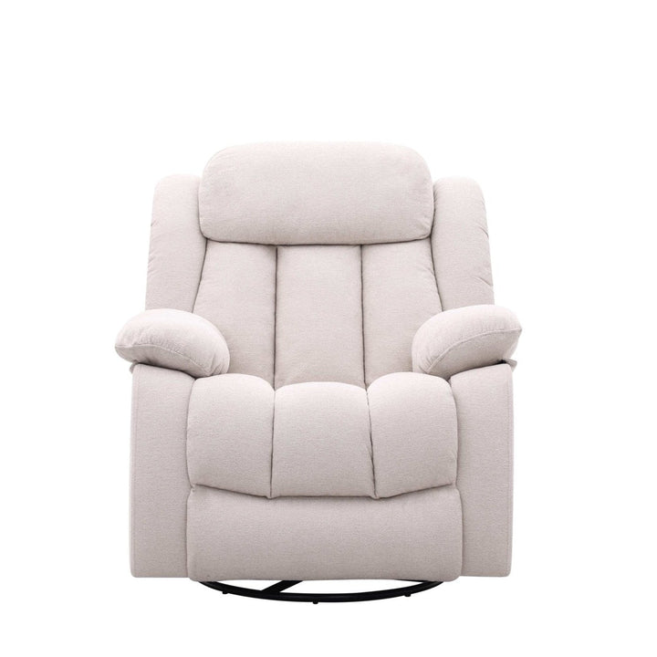 Lena Beige Swivel Recliner with Glider