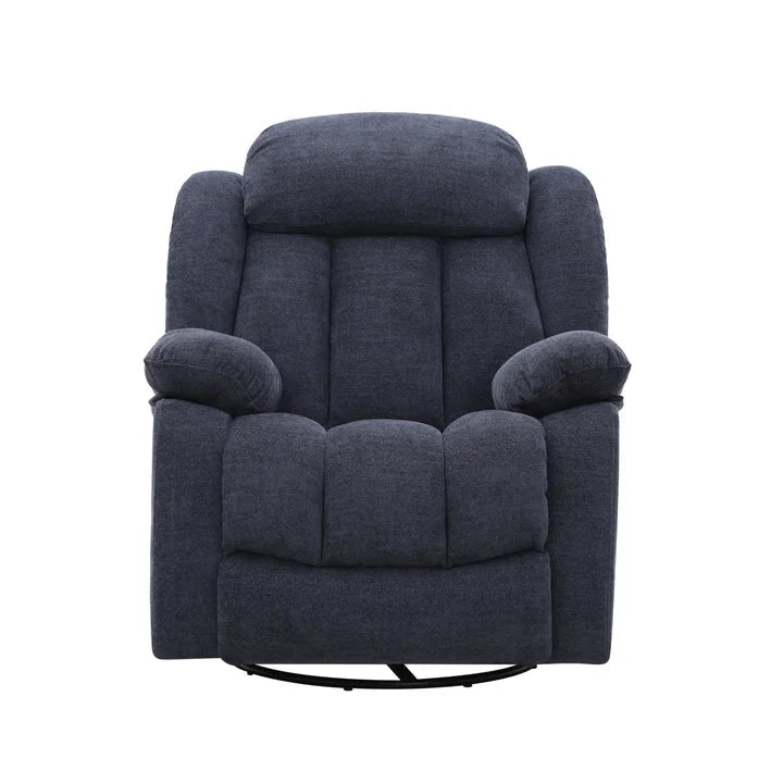 Lena Blue Swivel Recliner with Glider