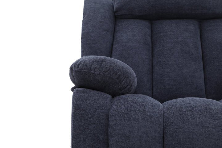 Lena Blue Swivel Recliner with Glider