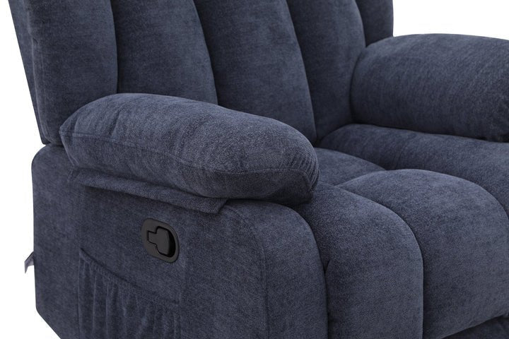 Lena Blue Swivel Recliner with Glider