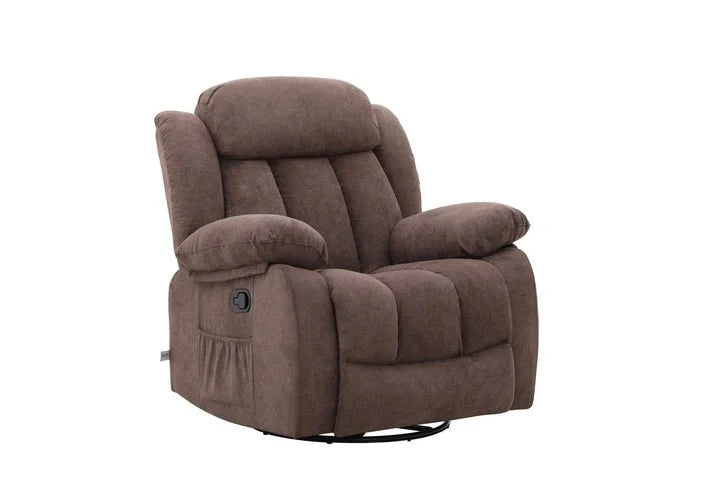 Lena Brown Swivel Recliner with Glider
