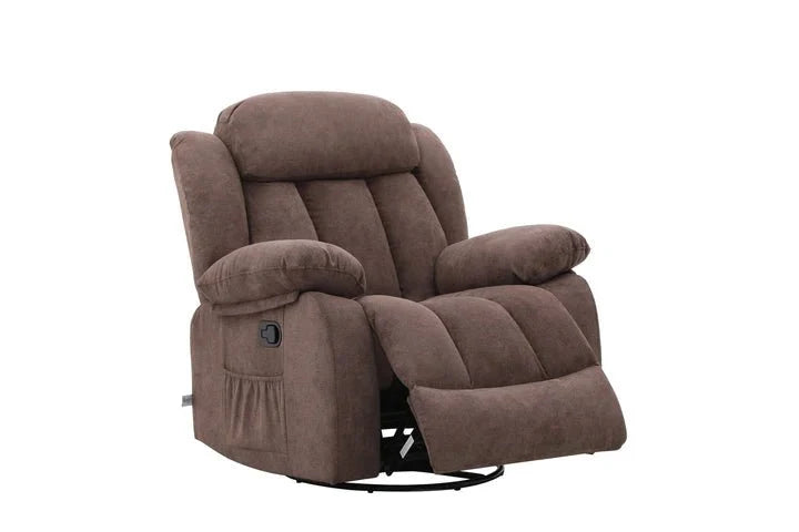 Lena Brown Swivel Recliner with Glider
