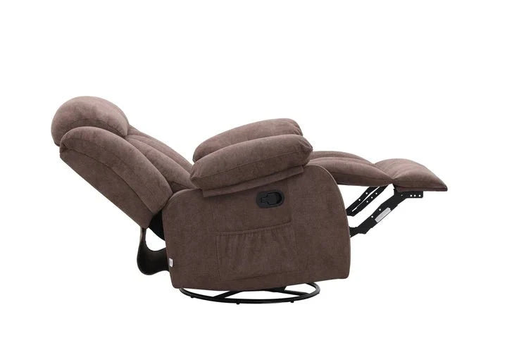 Lena Brown Swivel Recliner with Glider