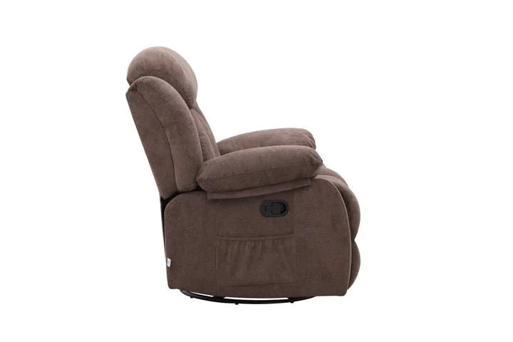 Lena Brown Swivel Recliner with Glider