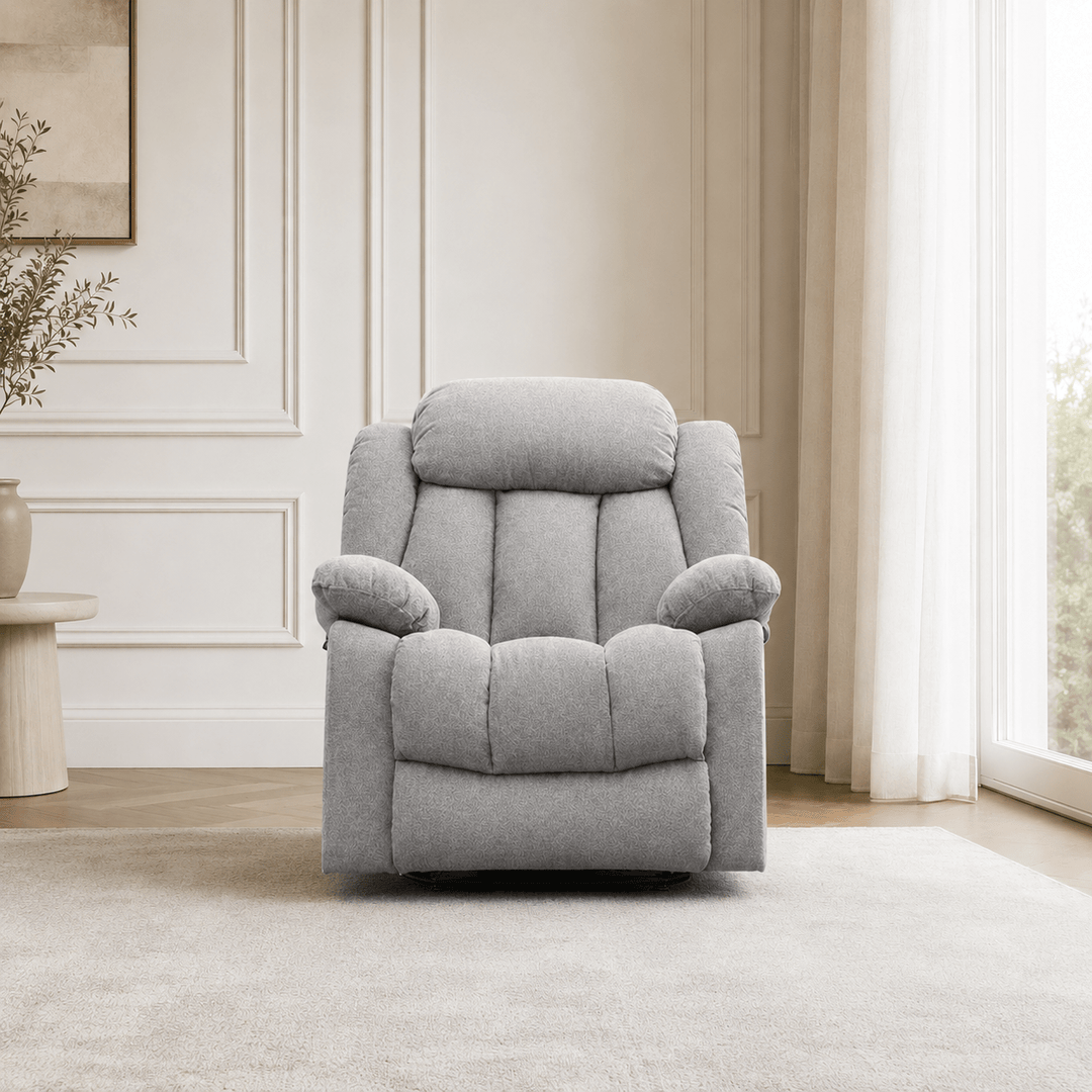 Lena Grey Swivel Recliner with Glider