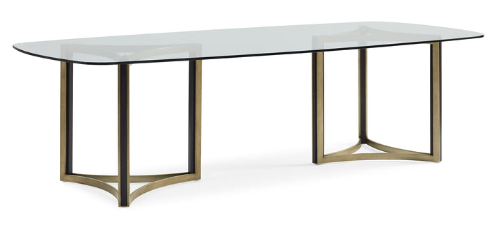 Modern Artisan Remix - Double Pedestal Glass Dining Table