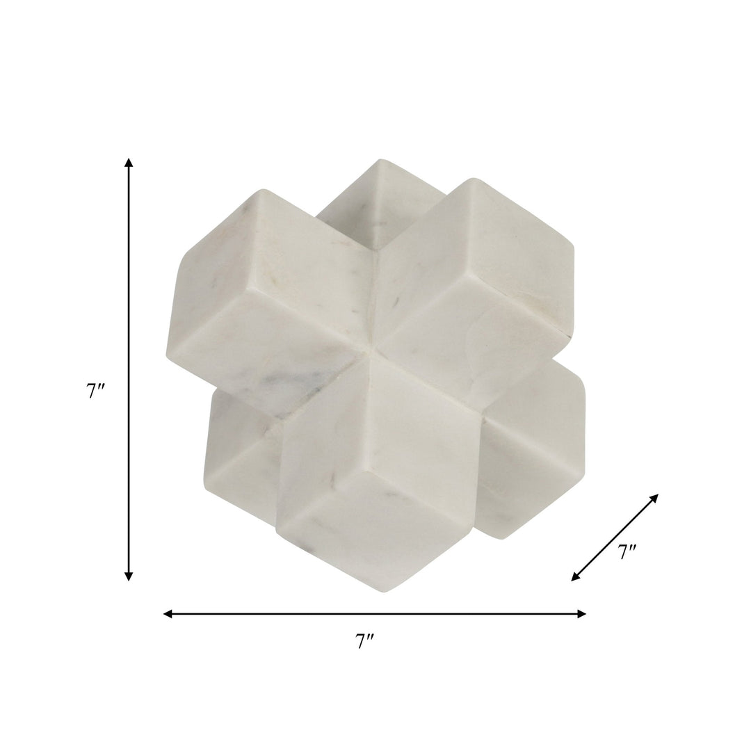 MARBLE 7" JACK DECO, WHITE