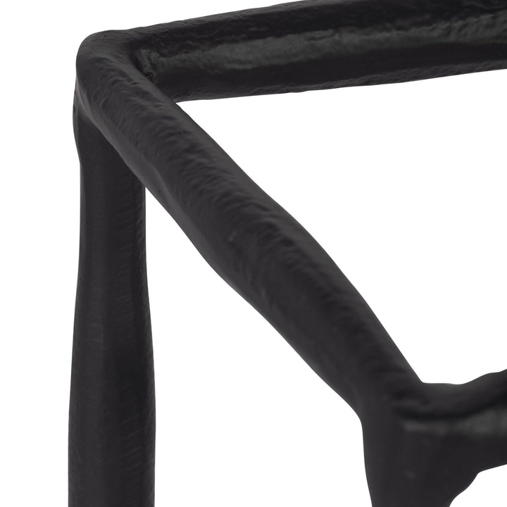 METAL, 12" OPEN SQUARE HURRICANE HOLDER, BLACK