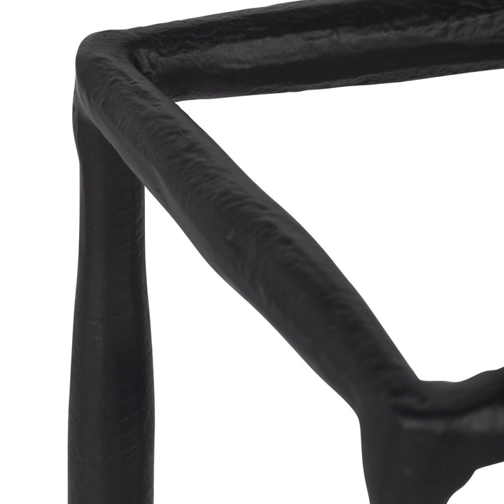 METAL, 12" OPEN SQUARE HURRICANE HOLDER, BLACK