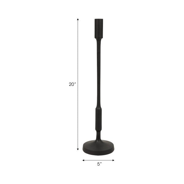 METAL, 20"H TAPER CANDLE HOLDER, BLACK