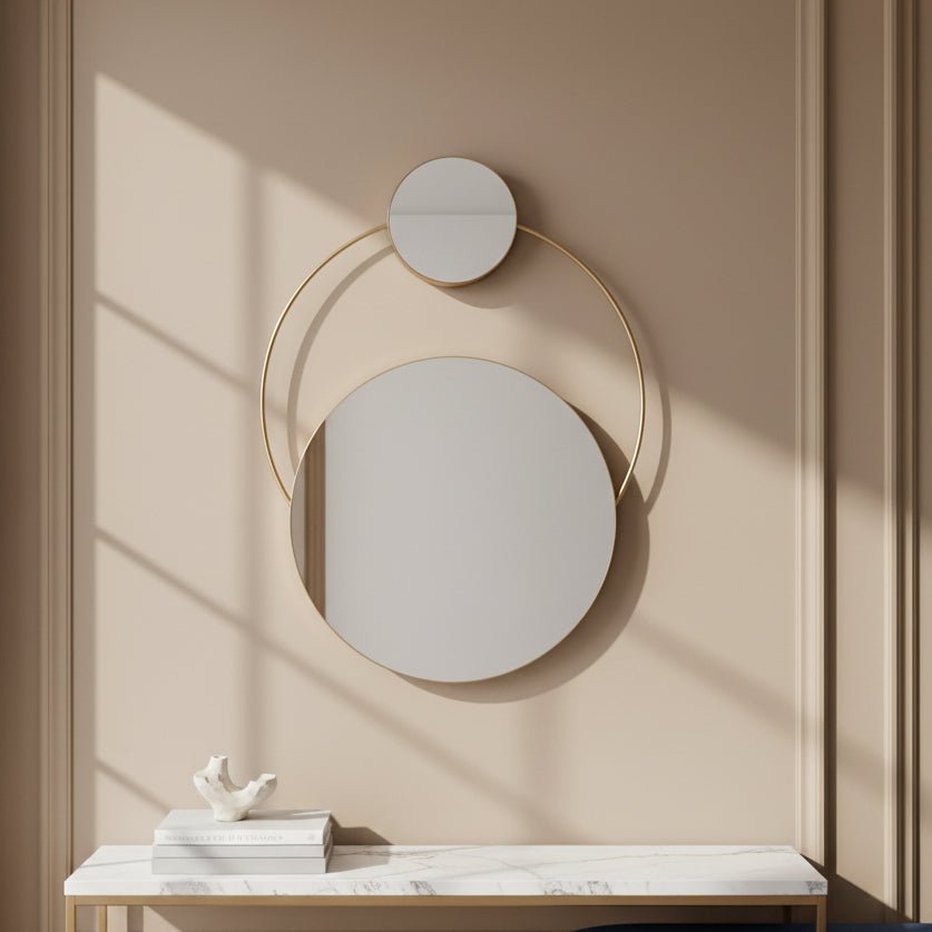 METAL 33"H WALL MIRROR, GOLD, WB