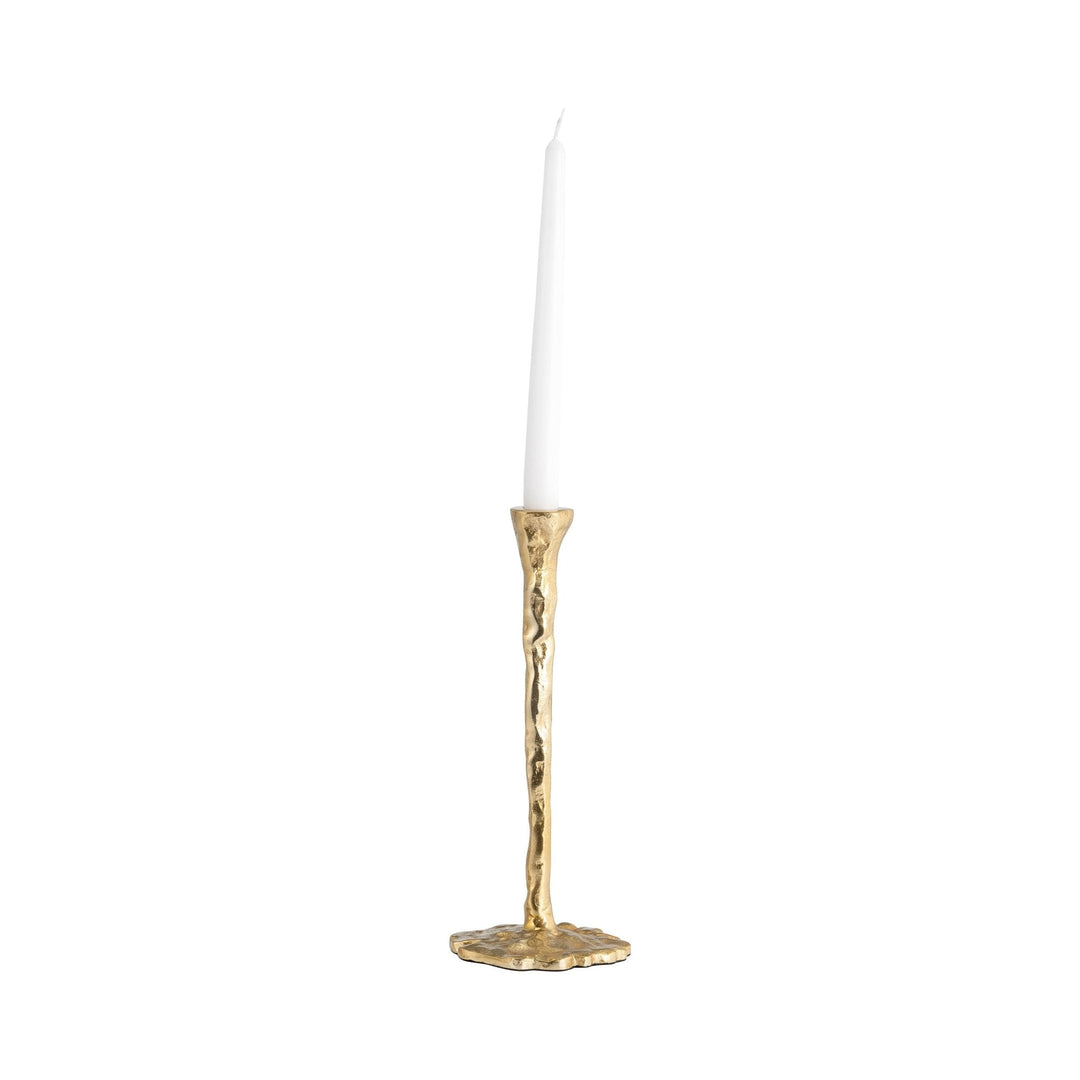 METAL, FORGED TAPER CANDLEHOLDER, GOLD