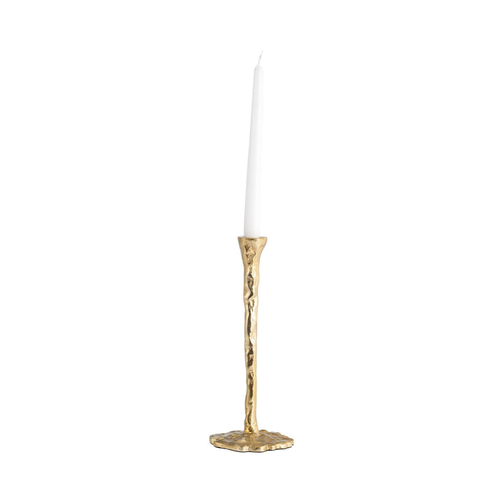 METAL, FORGED TAPER CANDLEHOLDER, GOLD