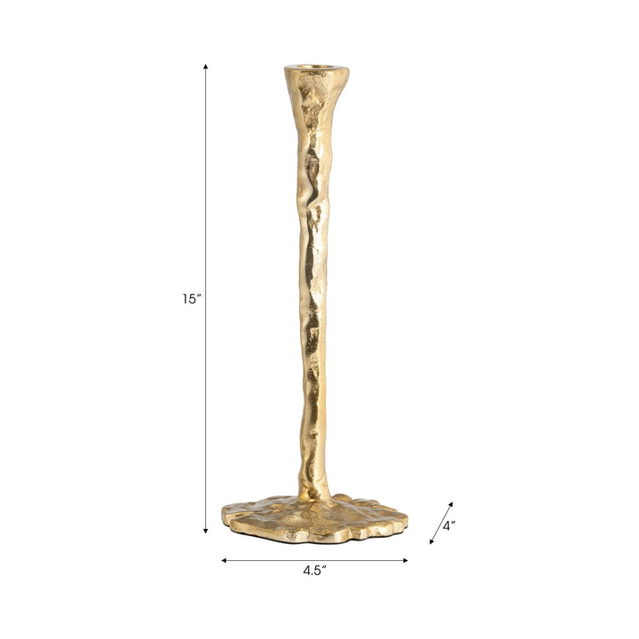 METAL, FORGED TAPER CANDLEHOLDER, GOLD