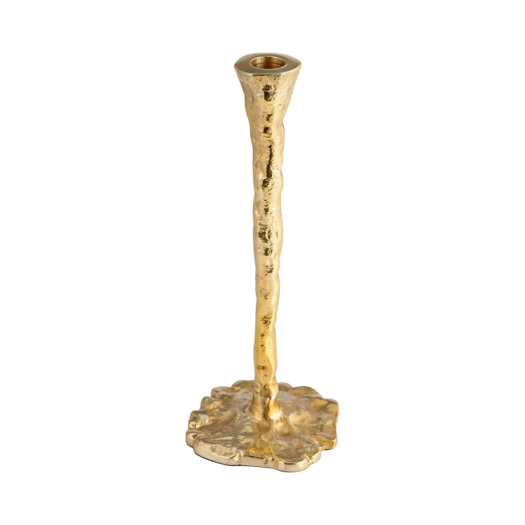 METAL, FORGED TAPER CANDLEHOLDER, GOLD