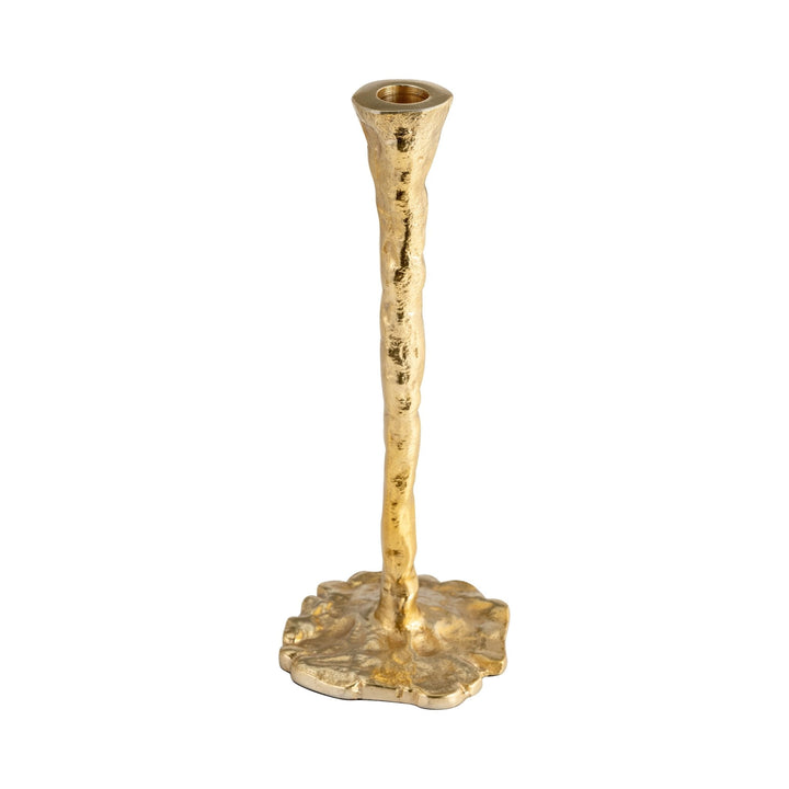 METAL, FORGED TAPER CANDLEHOLDER, GOLD
