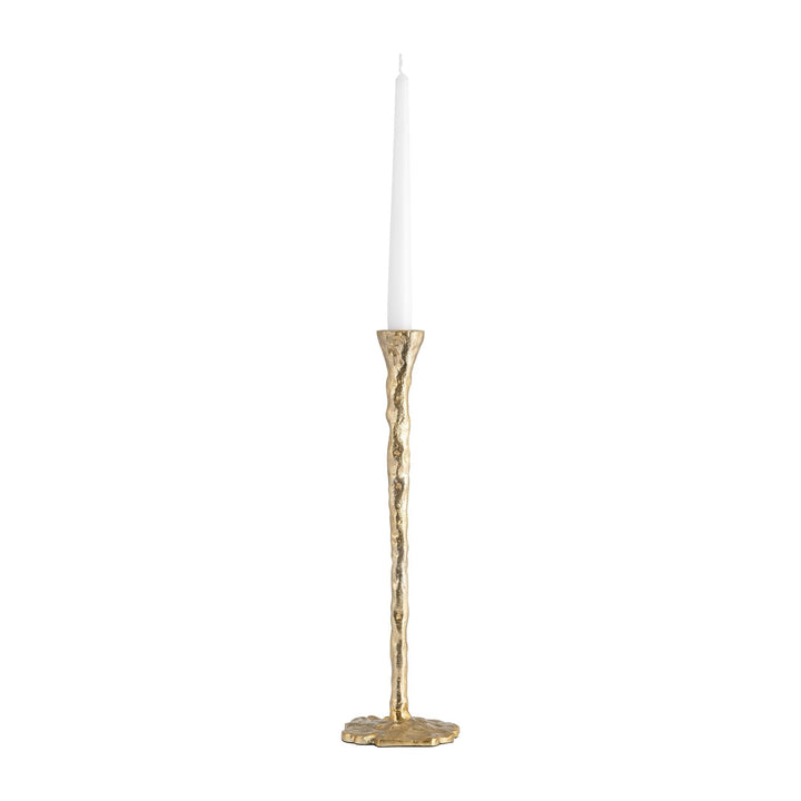 METAL, FORGED TAPER CANDLEHOLDER, GOLD