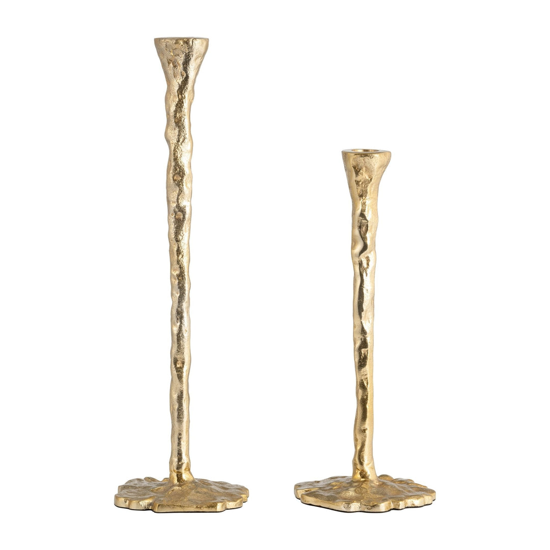METAL, FORGED TAPER CANDLEHOLDER, GOLD