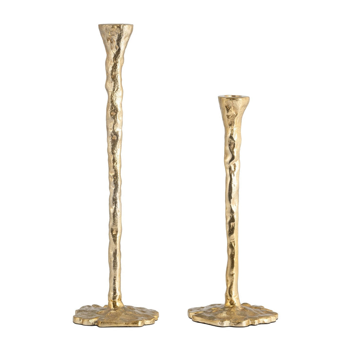 METAL, FORGED TAPER CANDLEHOLDER, GOLD