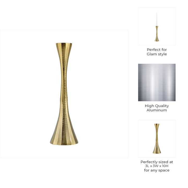 12" Metal, Taper Candle Holder, Brass