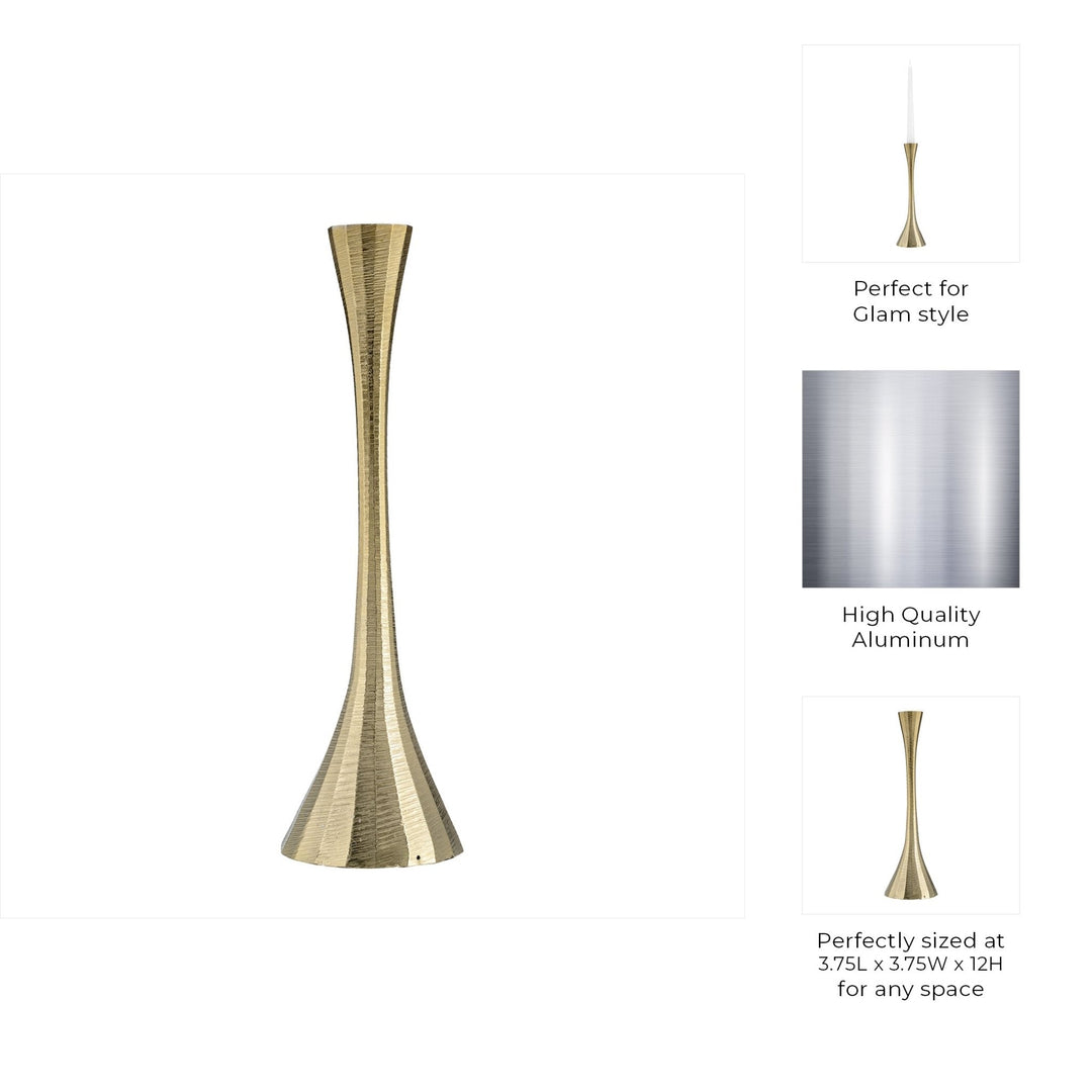 12" Metal, Taper Candle Holder, Brass