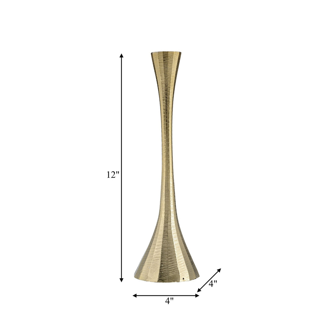 12" Metal, Taper Candle Holder, Brass