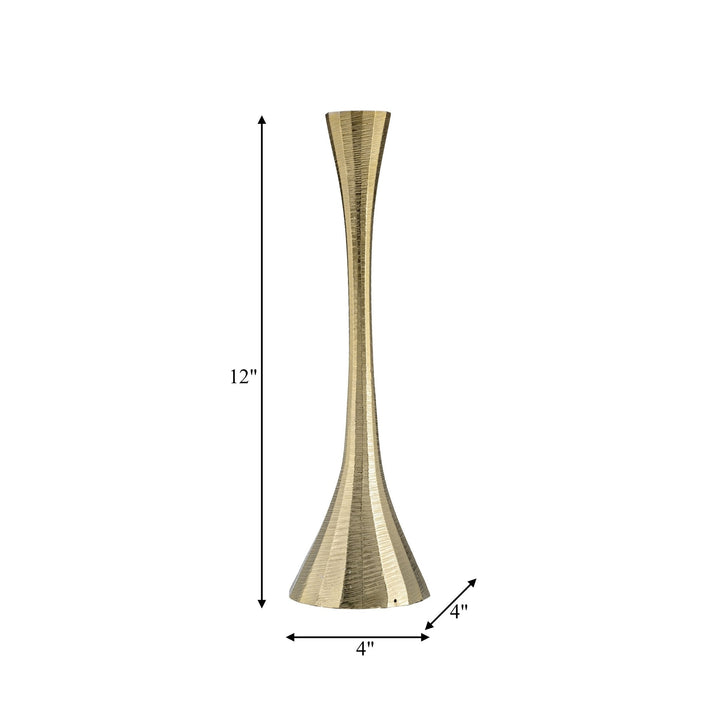 12" Metal, Taper Candle Holder, Brass