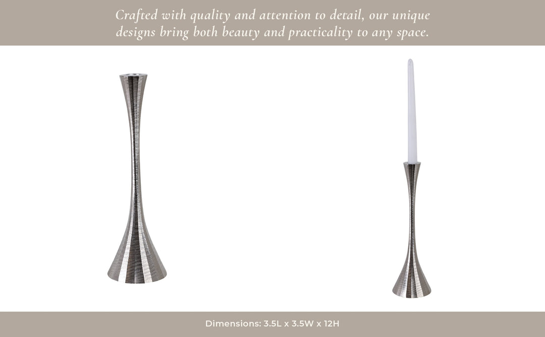 12" Metal, Taper Candle Holder, Brass