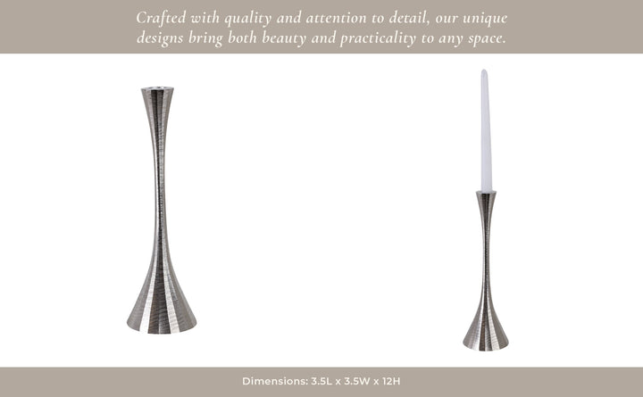 12" Metal, Taper Candle Holder, Brass