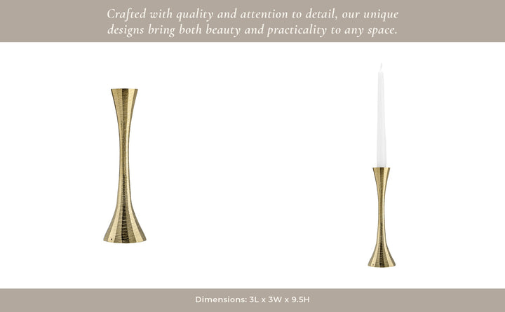 12" Metal, Taper Candle Holder, Brass