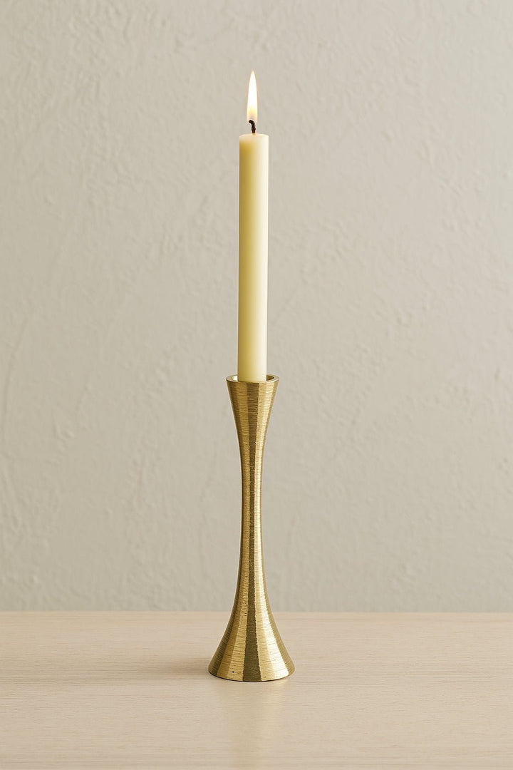 12" Metal, Taper Candle Holder, Brass