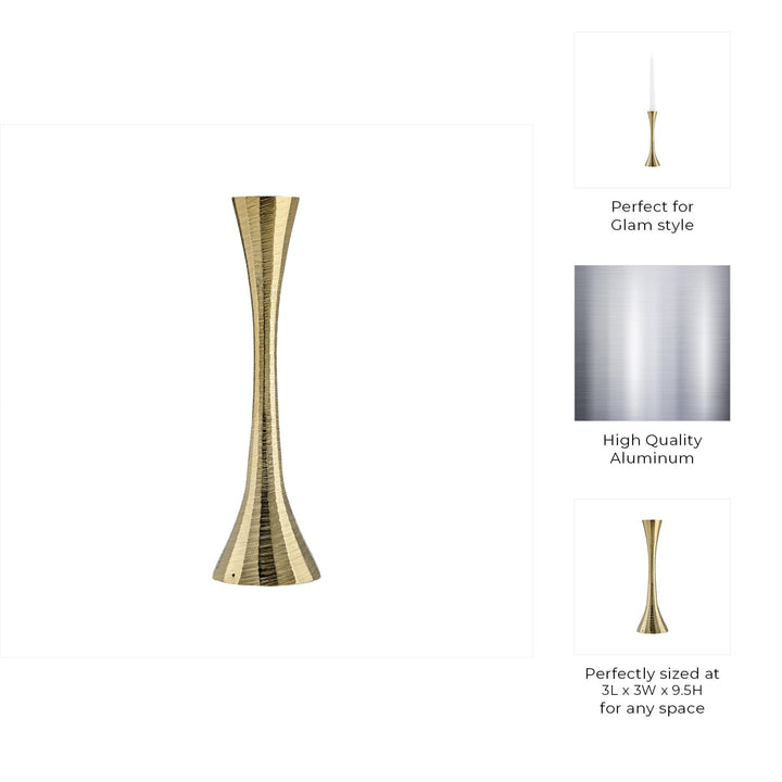 12" Metal, Taper Candle Holder, Brass