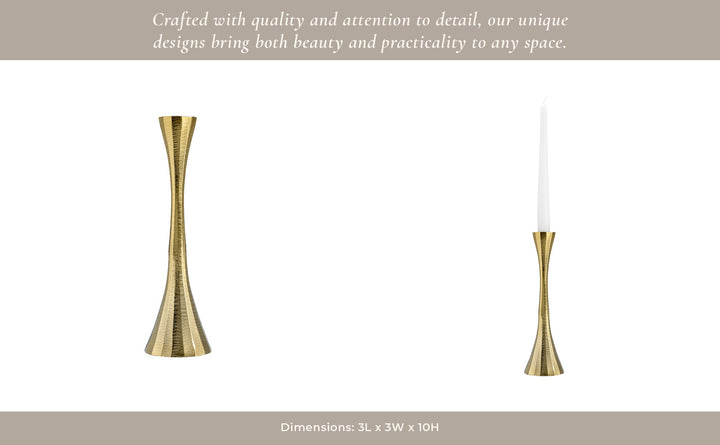 12" Metal, Taper Candle Holder, Brass